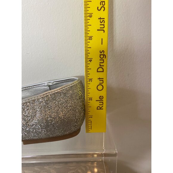 Torrid Silver Glitter Ballet Flats With Bow Embellishment - Size 11.5W - Picture 10 of 10